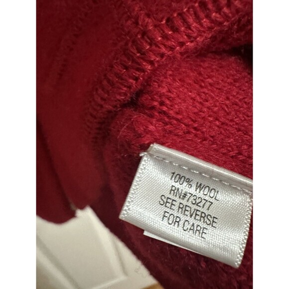 Croft & Barrow 100 % Wool Womens XL Cardigan Knit Red  Full Zip Front Pockets - Picture 6 of 8